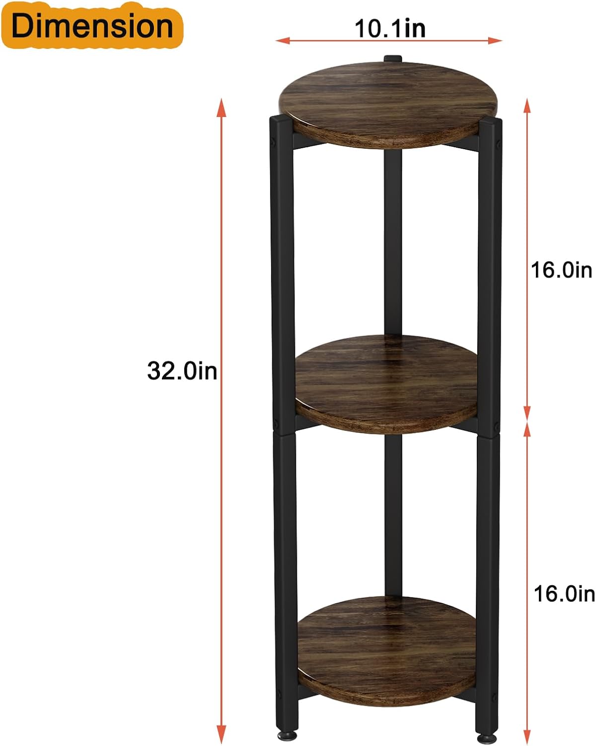 Plant Stand Indoor Corner Tall 2 Tier Metal Modern Flower Storage Plant Shelf Holder for Living Room Balcony Garden,Black (2 Tier-Black Round)