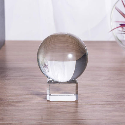 LONGWIN 50mm(2 inch) K9 Photography Solid Crystal Glass Ball Sphere with Free Stand Suncatcher (Clear)