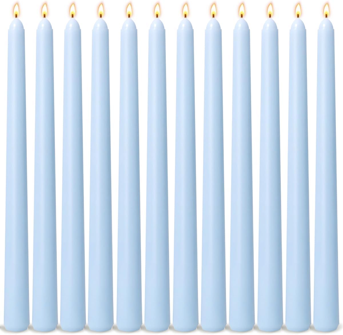 12-Pack Olive Green Taper Candles, 10 Inch Unscented Dripless Candlesticks, Long-Lasting Burn Time of 7-8 Hours, Perfect for Christmas Home Décor Spring and St. Patrick's Day