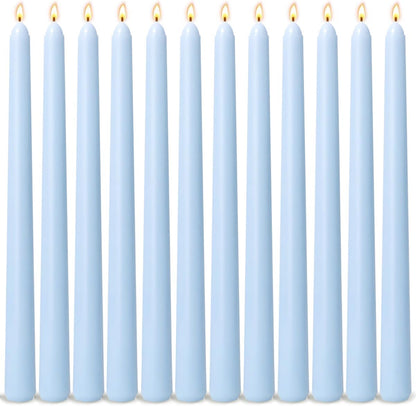 12-Pack Olive Green Taper Candles, 10 Inch Unscented Dripless Candlesticks, Long-Lasting Burn Time of 7-8 Hours, Perfect for Christmas Home Décor Spring and St. Patrick's Day