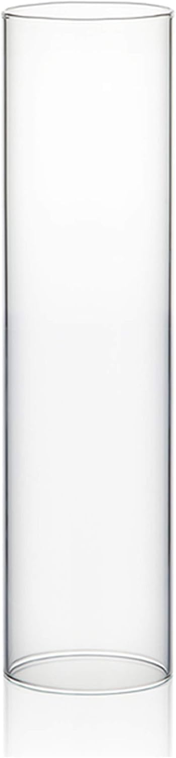 WGVI Hurricane Candle Holder Sleeve, Wide 4", Height 8", Clear Glass Cylinder Candleholder, Chimney Tube, Open Ended Candle Shade, 1 Piece - Colors A