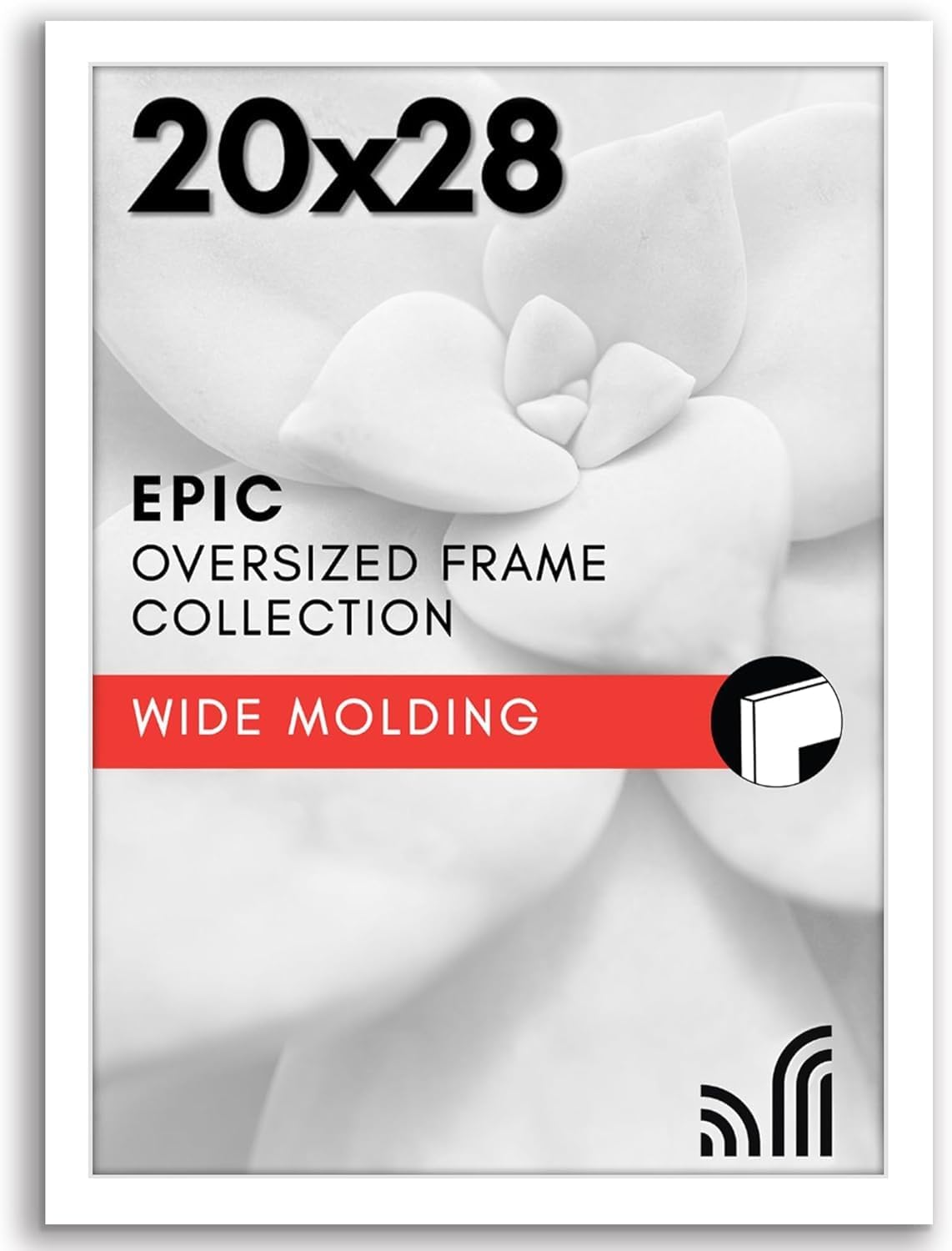 Americanflat 16x20 Picture Frame with Polished Plexiglass - Black Picture Frame - Wide Photo Frames Made of Engineered Wood for Vertical or Horizontal Wall Display - Epic Collection - Black - Colors A