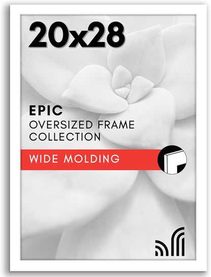 Americanflat 16x20 Picture Frame with Polished Plexiglass - Black Picture Frame - Wide Photo Frames Made of Engineered Wood for Vertical or Horizontal Wall Display - Epic Collection - Black - Colors A