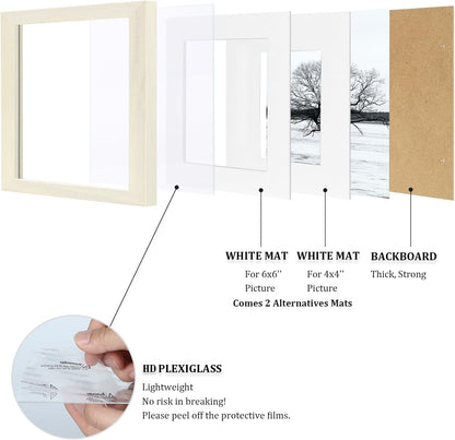 Egofine 12x16 Picture Frame Black, Covered by Plexiglass Made of Solid Wood, Display Pictures 9x12 and 11x14 with Mat or 12x16 Without Mat, for Wall Mounting Photo Frame - Colors A