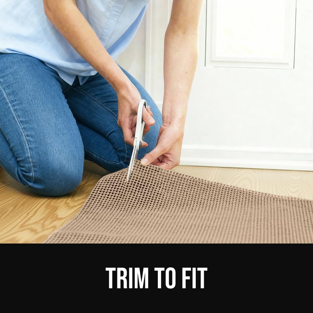 GORILLA GRIP® Strong Rug Pad Gripper, Grips Help Keep Area Rugs Safe in Place, Slip and Skid Resistant Pads for Tile and Hardwood Floors, Under Carpet Mat Cushion Floor Protection, 2x3 FT