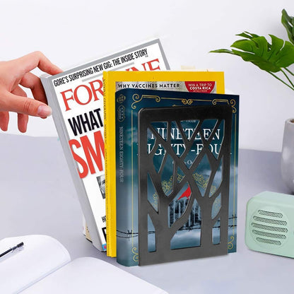 Book Ends, Bookends, Bookends for Shelves, Bookend, Book Ends for Heavy Books, Black Metal Book Shelf Holder Home Decorative, Book Stoppers for Shelves 3 Pair