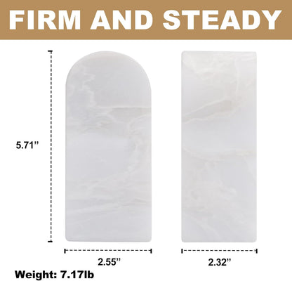 Koville African Natural Marble Bookends for Shelves, Non-Slip Book Ends, 13LBS Ultra Heavy Duty Marble Book Holder Organizer, Apartment Decor for Movies/CD/Video Games(Namib Fantasy)