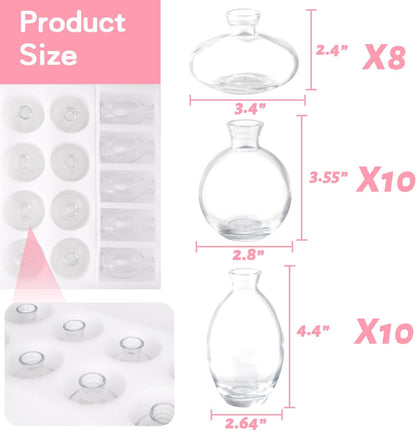 Bud Vases Set of 12, Clear Glass Bud Vase in Bulk, Small Vases for Centerpiece Mini Modern Flower Vase Transparent, Wedding Party Table Home Decor