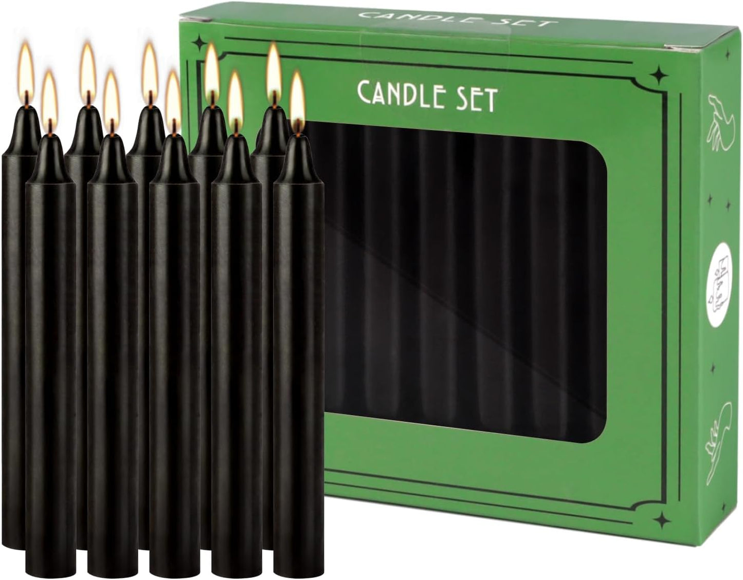 30-Pack 10-Color Taper Candles - 10 Inch Dripless & 10-Hour Burn｜Wedding/Birthday/Home Decor with Premium Wax