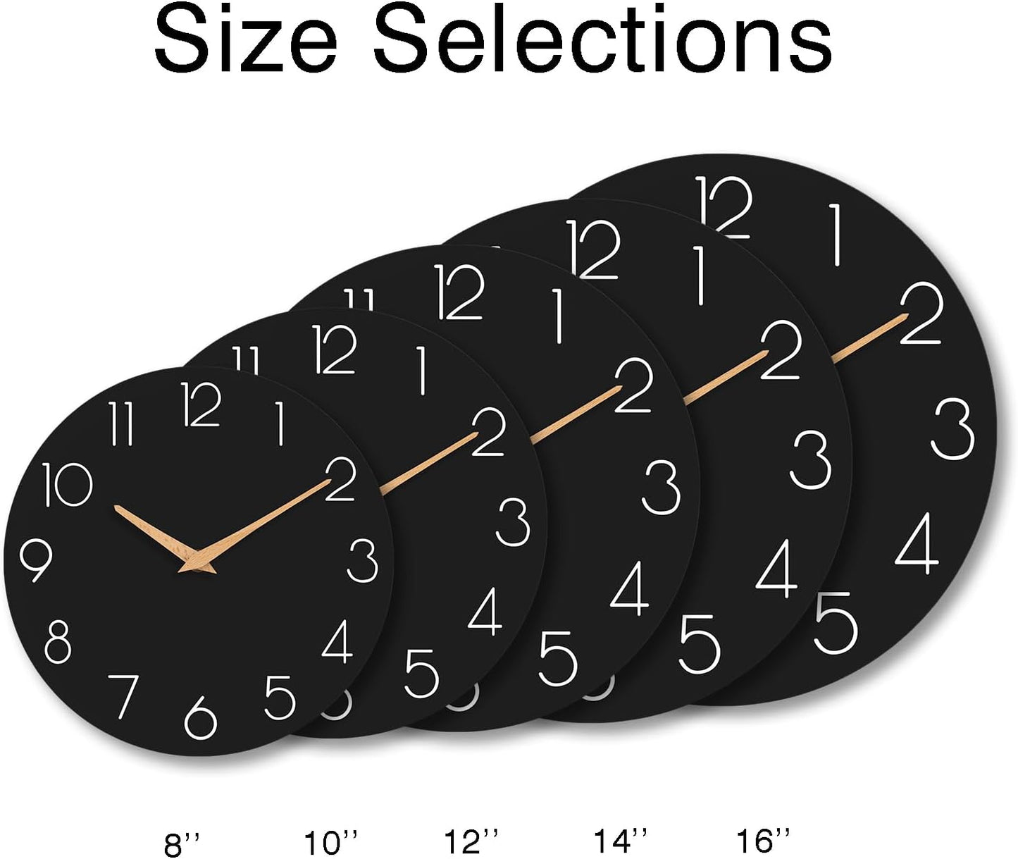 cicininc Wall Clock, Gray Silent Non-Ticking, Decorative Battery Operated Wall Clocks for Bedroom, Kitchen, Home, Office, School, Hotel (8 Inch)