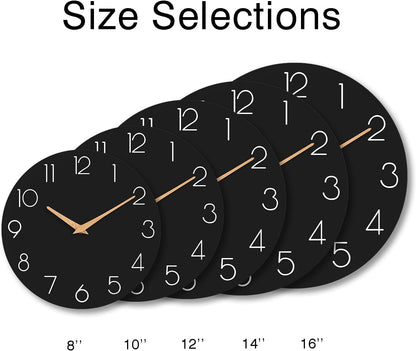 cicininc Wall Clock, Gray Silent Non-Ticking, Decorative Battery Operated Wall Clocks for Bedroom, Kitchen, Home, Office, School, Hotel (8 Inch)