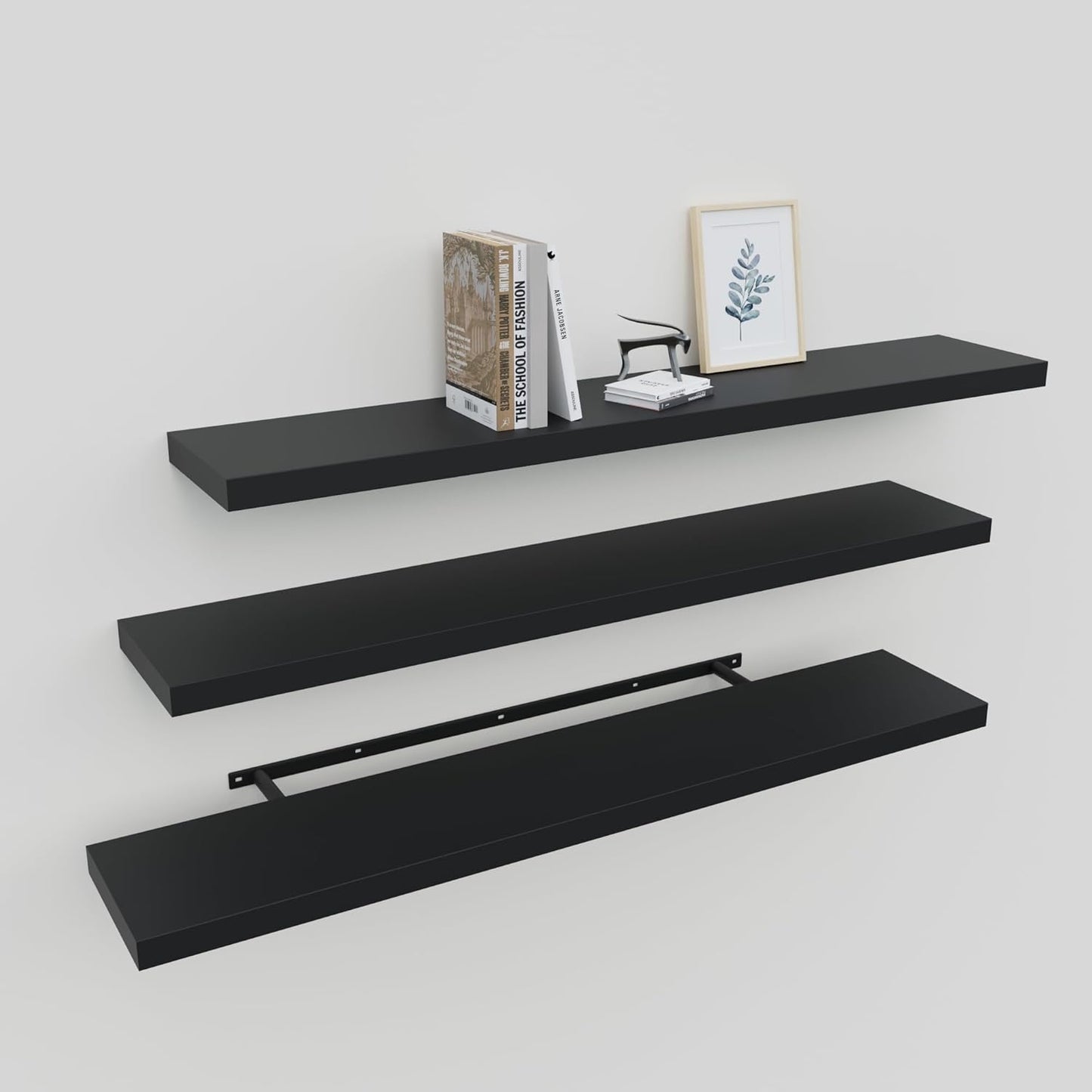 Upassion White Floating Shelves - Set of 3, 16" Wall Mounted Shelves for Home Decor, Living Room, Bedroom, Bathroom, Kitchen