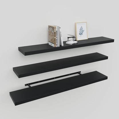 Upassion White Floating Shelves - Set of 3, 16" Wall Mounted Shelves for Home Decor, Living Room, Bedroom, Bathroom, Kitchen