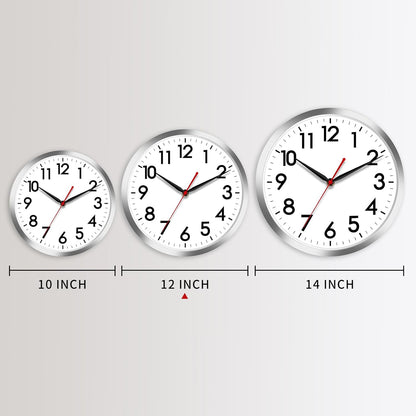 AKCISOT Wall Clock, Modern Small Wall Clocks Battery Operated 8 Inch, Silent Non-Ticking Analog Classic for Office, Home, Bathroom, Kitchen, Bedroom, School(Black)