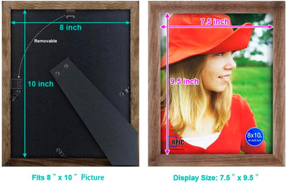RPJC 5x7 Picture Frames Made of Solid Wood High Definition Glass for Table Top Display and Wall Mounting Photo Frame Black