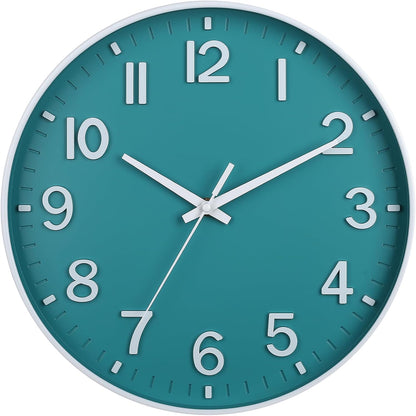 HZDHCLH Wall Clocks Battery Operated,12 inch Silent Non Ticking Modern Wall Clock for Living Room Bedroom Kitchen Office Classroom Decor (Olive Green and Gold)