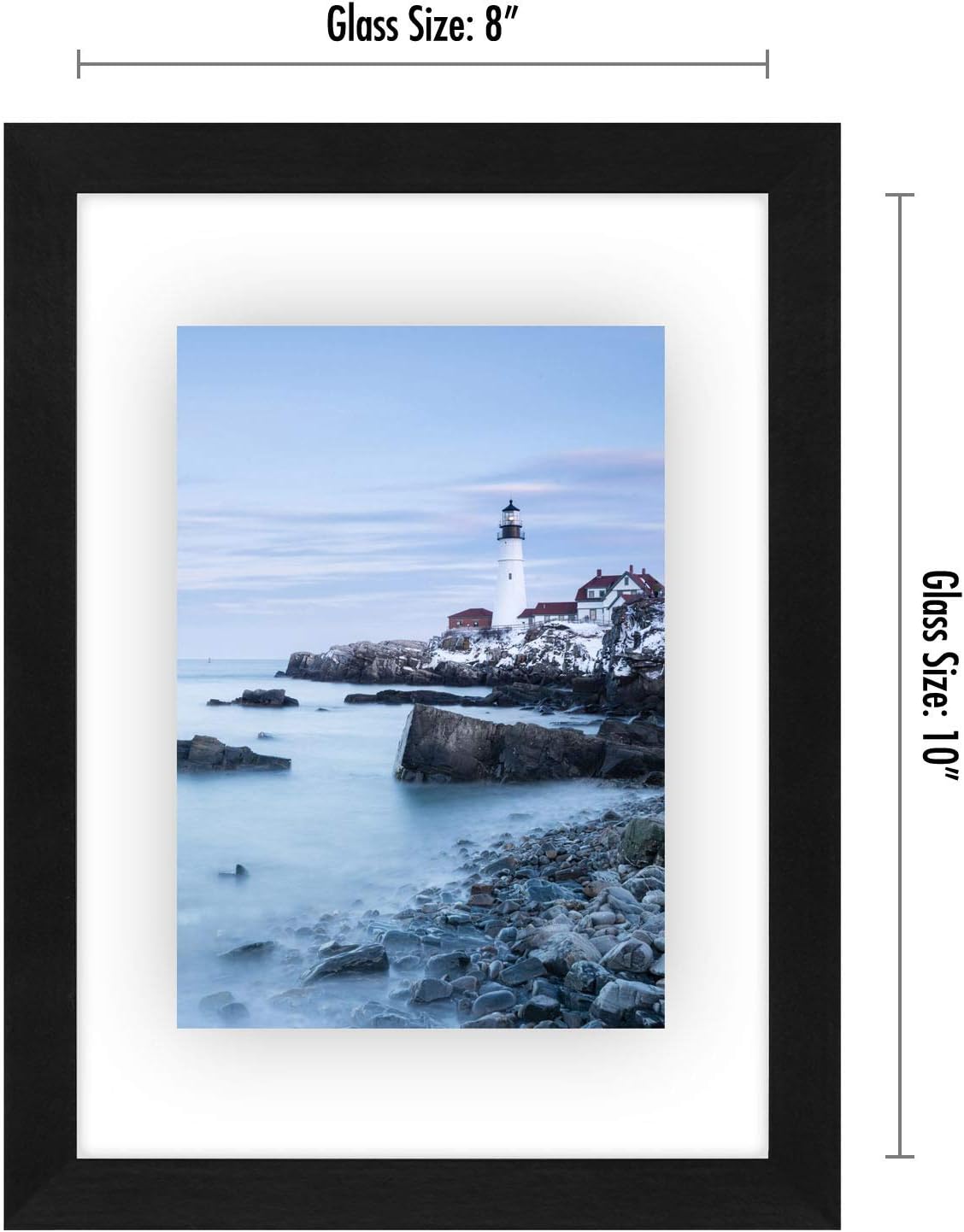 Americanflat 8.5x11 Floating Picture Frame with Polished Crystal-Clear Glass - Set of 2 - Use as 5x7 Frame or Display 4x6 Photo - Signature Float Collection - Photo Frames for Wall Display - Black