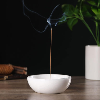 Koville Italian Travertine Incense Holder, 6" Incense Holders for Sticks, Sturdy Incense Burner Ash Catcher, Ideal for Meditation, Relaxing, Easy to Clean