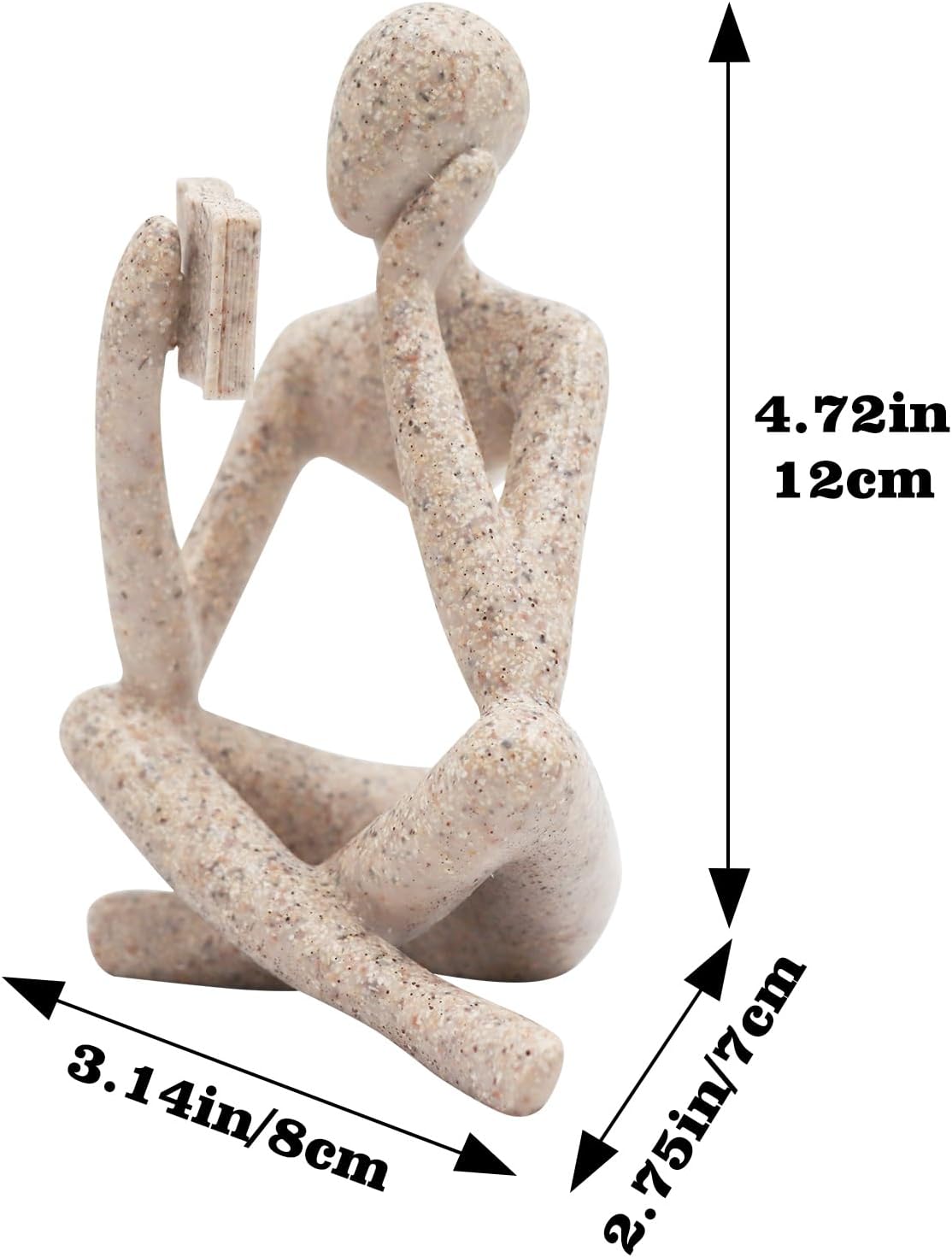 Jinkoozz Reading Women Statue, Thinker Sculptures, Abstract Art Ornament, Modern Aesthetic Figurine Decoration, Suitable for Home Living Room Bedroom Office Shelf Table Desk Bookshelf Decor