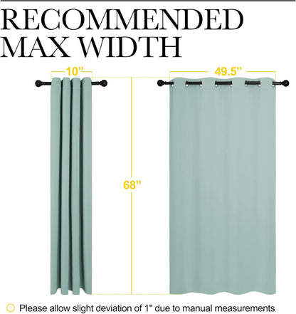 NICETOWN Halloween Pitch Black Solid Thermal Insulated Grommet Blackout Curtains/Drapes for Bedroom Window (2 Panels, 42 inches Wide by 63 inches Long, Black) - Colors A