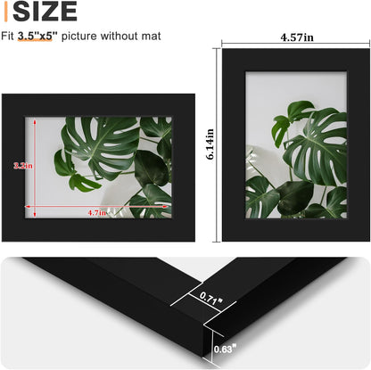 Egofine 12x16 Picture Frame Black, Covered by Plexiglass Made of Solid Wood, Display Pictures 9x12 and 11x14 with Mat or 12x16 Without Mat, for Wall Mounting Photo Frame - Colors B