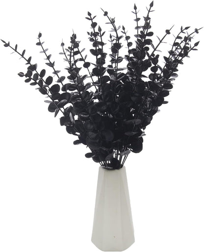 Tinsow 5 Pcs Real Touch Leaf Artificial Eucalyptus Stem Faux Eucalyptuses Wedding Bouquet Centerpiece Home Decor (Green)