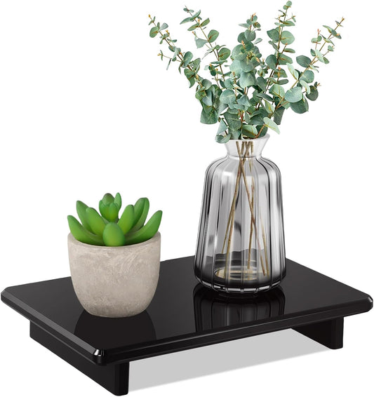 Chivalral Acrylic Bathroom Counter Tray: Water-Resistant Kitchen and Bathroom Tray Countertop Decor,Perfect for Soap Dish,Vanity,Plant,Candle Decor,and Riser Organizer-Small