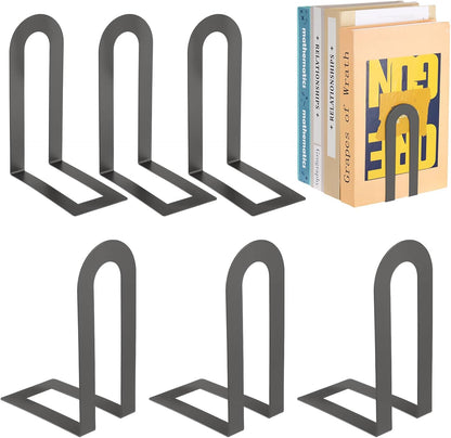 Chunful 12 Pcs Modern Metal Book Ends for Shelves Decorative Small Bookends Book Shelf Organizer Minimalist Design Stopper to Hold Books for Home Office (Gold,5.5 * 3.75 * 2.25inch)