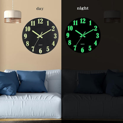 HZDHCLH Wall Clocks Battery Operated,12 inch Silent Non Ticking Modern Wall Clock for Living Room Bedroom Kitchen Office Classroom Decor (Olive Green and Gold)