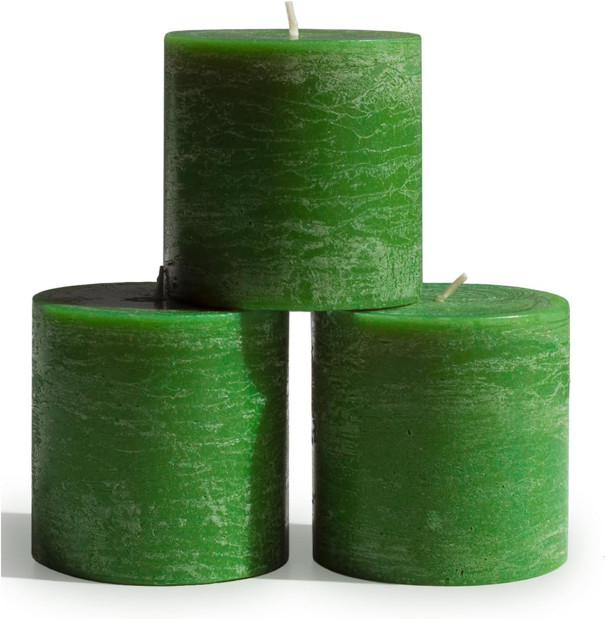 CANDWAX 3x4 inch Pillar Candles Set of 3 – Unscented Dripless Rustic Dark Blue Candles for Room Decor, Weddings, Centerpieces