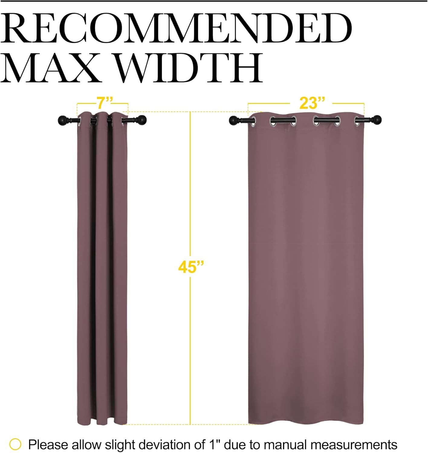 NICETOWN Halloween Pitch Black Solid Thermal Insulated Grommet Blackout Curtains/Drapes for Bedroom Window (2 Panels, 42 inches Wide by 63 inches Long, Black) - Colors E