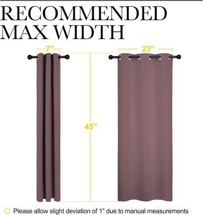 NICETOWN Halloween Pitch Black Solid Thermal Insulated Grommet Blackout Curtains/Drapes for Bedroom Window (2 Panels, 42 inches Wide by 63 inches Long, Black) - Colors E