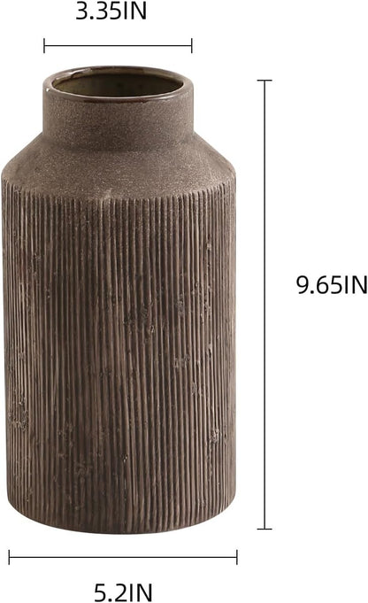 Rustic Vases for Home Decor. Ceramic Vase for Dining Table Decor. Terracotta Decorative Vase 6.1IN. ZSHLXM