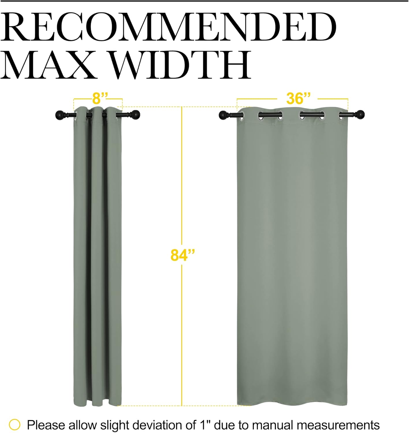 NICETOWN Halloween Pitch Black Solid Thermal Insulated Grommet Blackout Curtains/Drapes for Bedroom Window (2 Panels, 42 inches Wide by 63 inches Long, Black) - Colors B