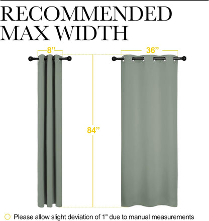 NICETOWN Halloween Pitch Black Solid Thermal Insulated Grommet Blackout Curtains/Drapes for Bedroom Window (2 Panels, 42 inches Wide by 63 inches Long, Black) - Colors B