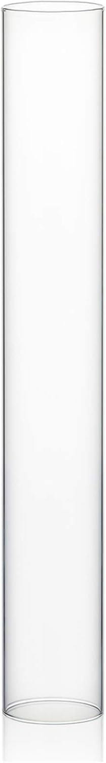 WGVI Hurricane Candle Holder Sleeve, Wide 4", Height 10", Clear Glass Cylinder Candleholder, Chimney Tube, Open Ended Candle Shade, 1 Piece - Colors B