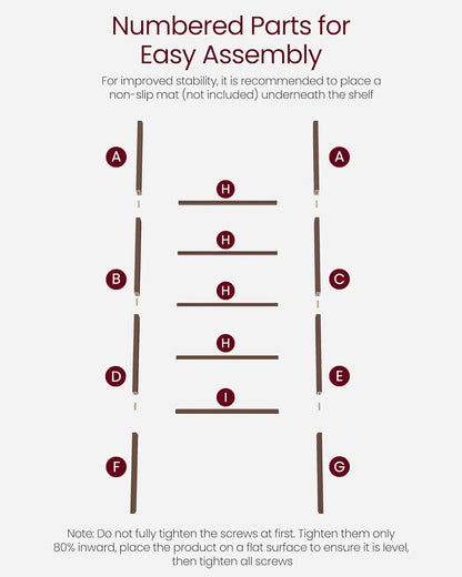 VASAGLE Blanket Ladder Decorative Farmhouse for The Living Room, 5-Tier Ladder Shelf, Ladder Rack for Storage and Decor, Honey Brown ULLS018K41