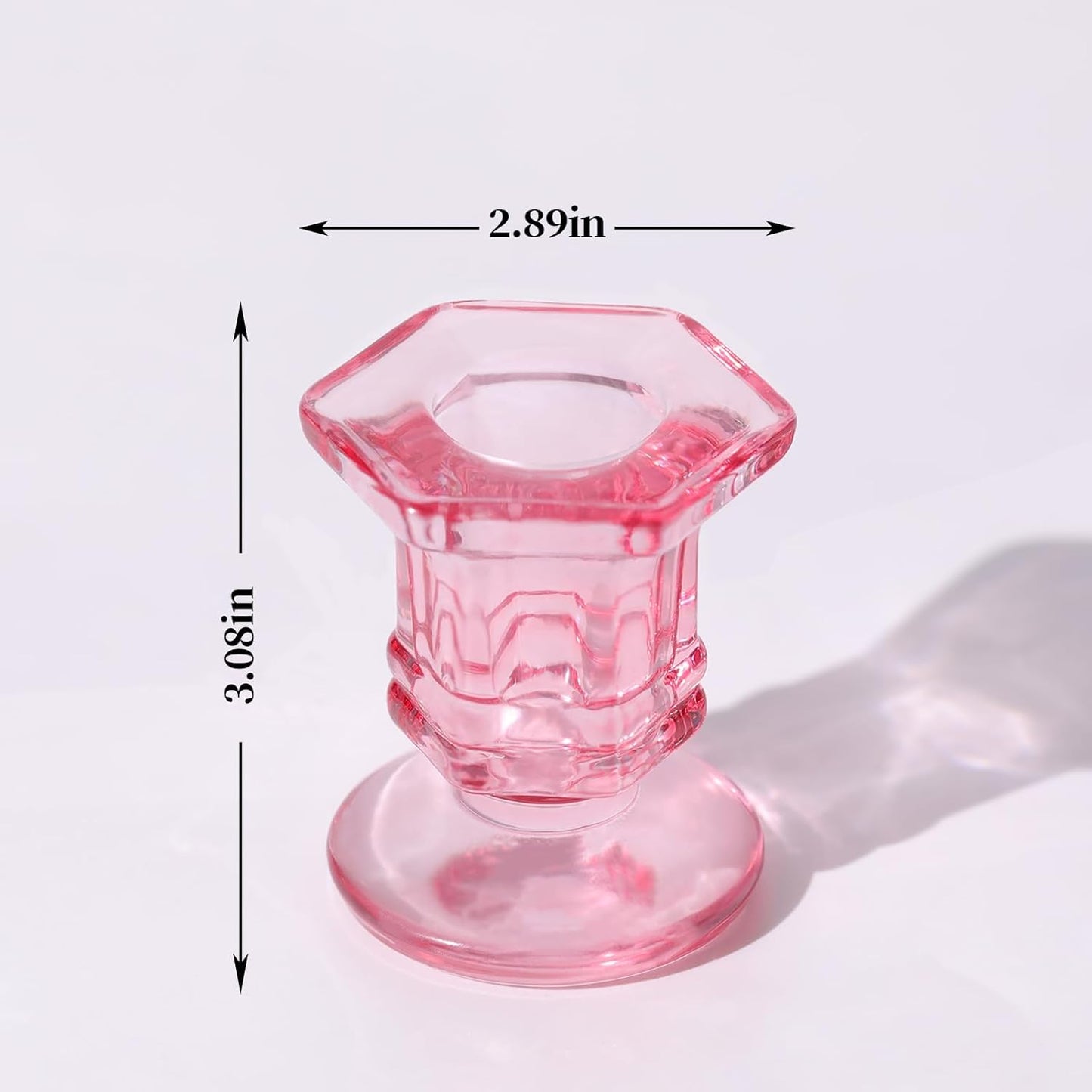 Lanttu Candlestick Holders Bulk, 12 Pcs Glass Candle Holders Set Clear, Crystal Taper Candle Holder for Wedding, Table Centerpiece, Home Decoration