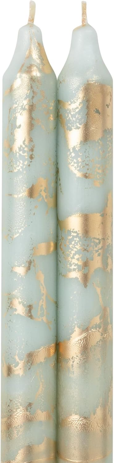 Premium Decorative Tapers - 12" 2PK - Terra Cotta w/Gold - 73301