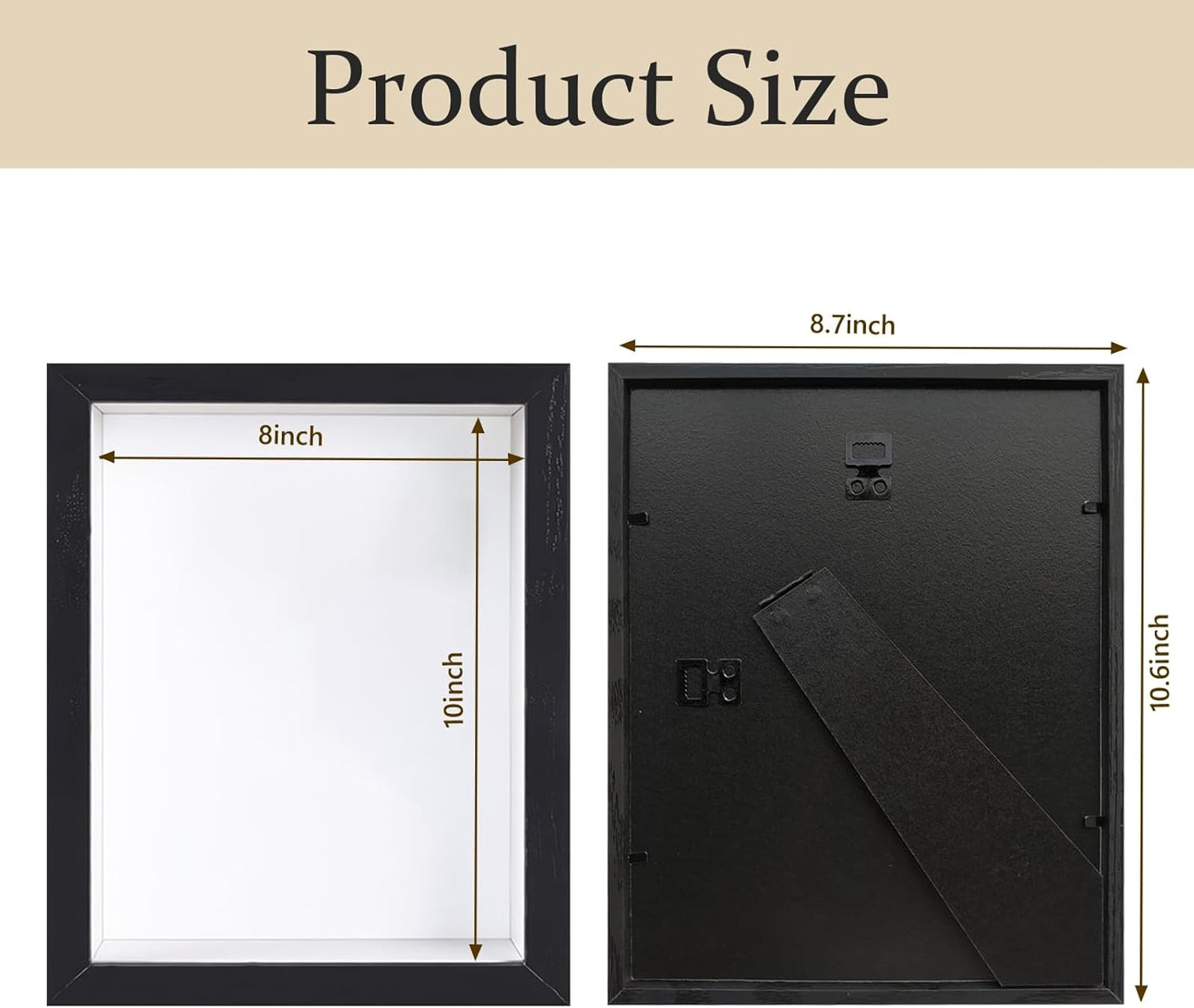 Shadow Box Frame 8x10 - 3 Pack Wood Deep Shadowbox with Glass Shadow Boxes Display Cases Suitable for Photos, Dried Flowers, Handicrafts Picture Frames for Wall (Black)