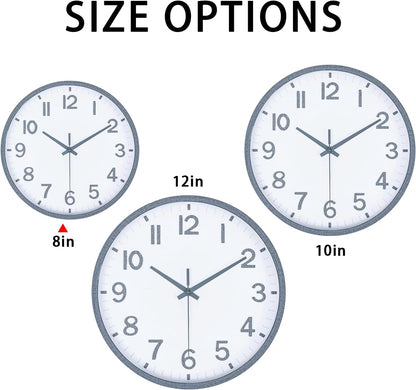 Wall Clocks Battery Operated 8 inch Modern Wall Clock,Silent Non Ticking Wall Clock for Living Room Bedroom Kitchen Office Classroom Decor (Green White)