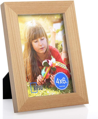RPJC 5x7 Picture Frames Made of Solid Wood High Definition Glass for Table Top Display and Wall Mounting Photo Frame Black