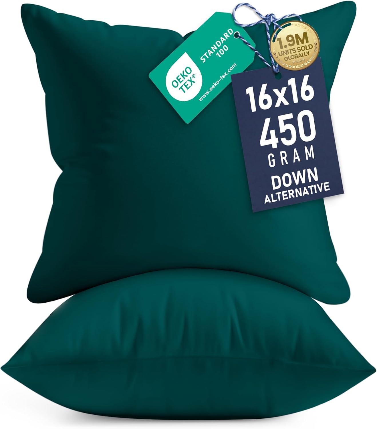 Utopia Bedding 18x18 Pillow Inserts, Set of 2, White – Indoor Decorative Throw Pillows for Bed, Sofa & Couch – Soft, Supportive & Fluffy Cushion Inserts