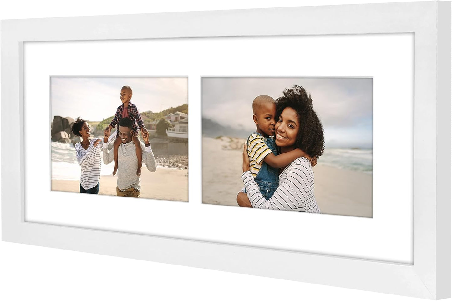 Americanflat 4x6 Collage Picture Frame with Shatter-Resistant Glass - Fits Five 4x6 Photos or Use as One 11x14 Picture Frame - Signature Collection - Collage Frames for Wall Display - Black