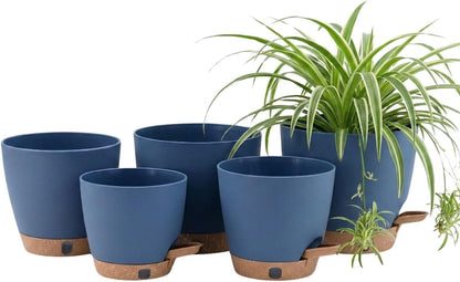montresor 12/10/8 Inch Self Watering Pots for Indoor Plants Plastic Large Plant Pots for Outdoor Plants, Water Level Window & Spacious Reservoir Flower Pots Decorative Planter with Drainage and Tray