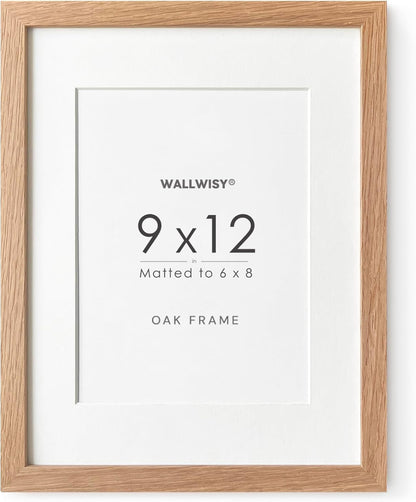 5x7 Picture Frame, Solid Oak Wood 5 x 7 Photo Frame with Mat to 4x6, 7x5 Picture Frames for Wall and Tabletop Display, (Walnut Set of 1)