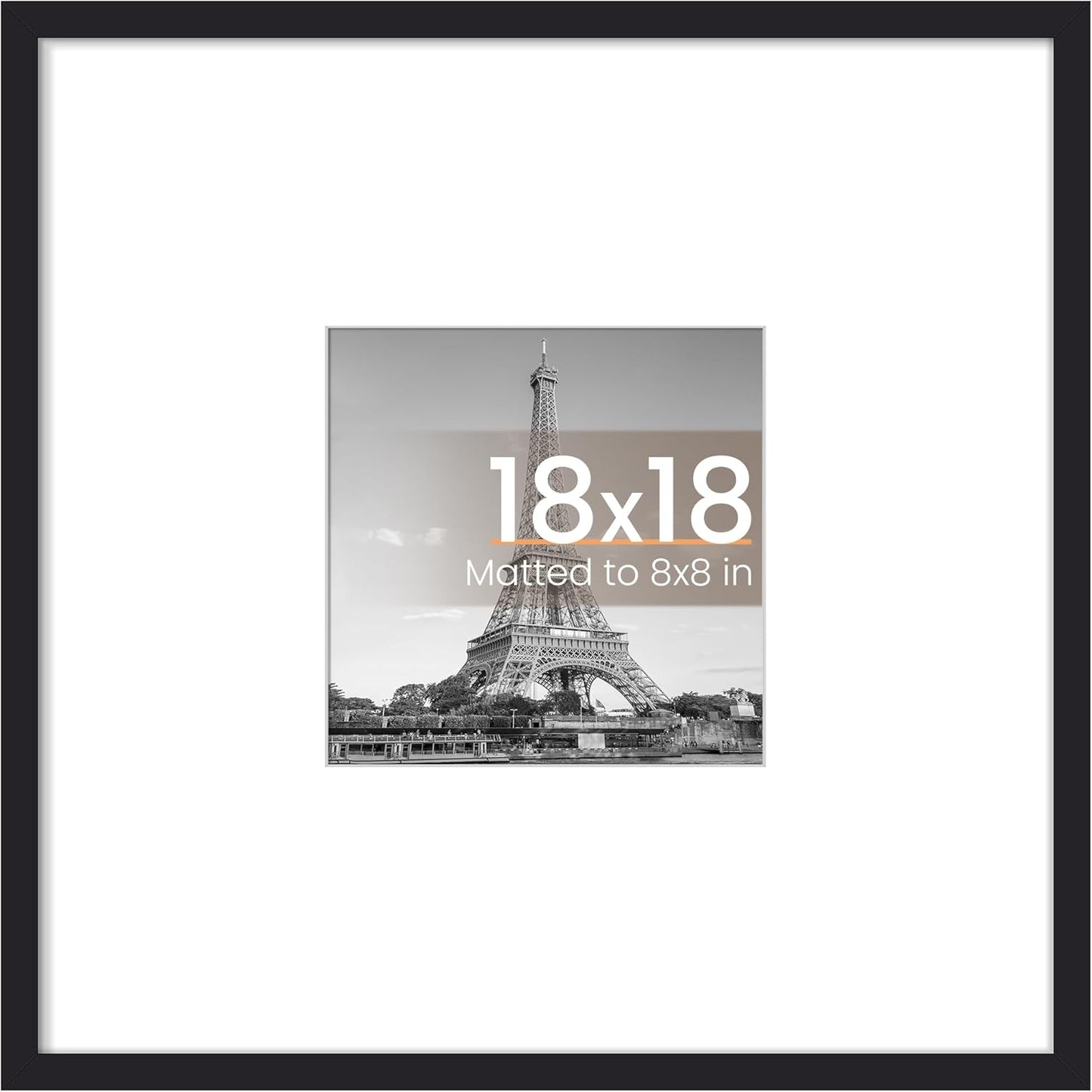 upsimples 8x10 Picture Frame, Display Pictures 5x7 with Mat or 8x10 Without Mat, Wall Hanging Photo Frame, Black, 1 Pack - Colors B