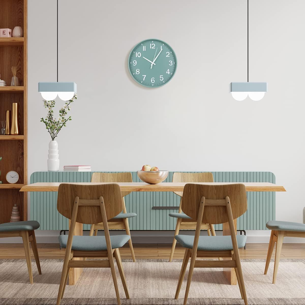 HZDHCLH Wall Clocks Battery Operated,12 inch Silent Non Ticking Modern Wall Clock for Living Room Bedroom Kitchen Office Classroom Decor (Olive Green and Gold)