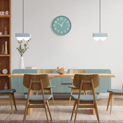 HZDHCLH Wall Clocks Battery Operated,12 inch Silent Non Ticking Modern Wall Clock for Living Room Bedroom Kitchen Office Classroom Decor (Olive Green and Gold)