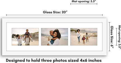 Americanflat 4x6 Collage Picture Frame with Shatter-Resistant Glass - Fits Five 4x6 Photos or Use as One 11x14 Picture Frame - Signature Collection - Collage Frames for Wall Display - Black
